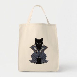 Bolsa Tote Rainha Gata de Batik Azul