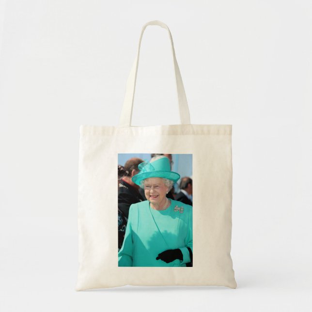 Bolsa Tote Rainha Isabel II em Turquesa Hat Professiona (Frente)
