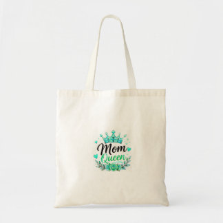 Bolsa Tote Rainha Mãe Coroa Teal Floral