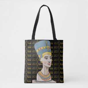 Bolsa Tote Rainha Nefertiti com Cartouche