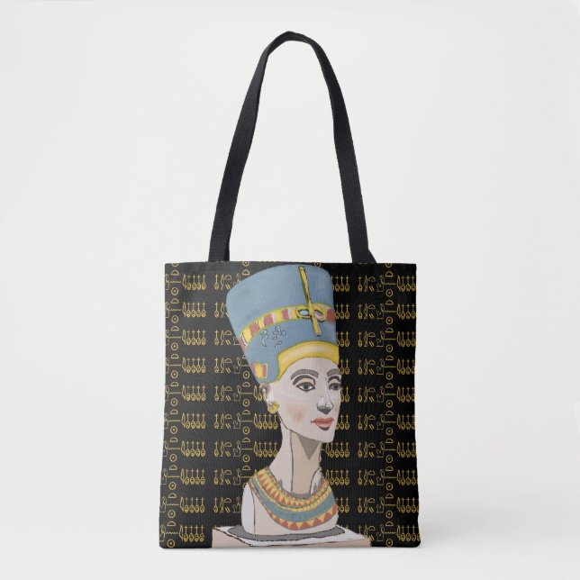 Bolsa Tote Rainha Nefertiti com Cartouche (Frente)