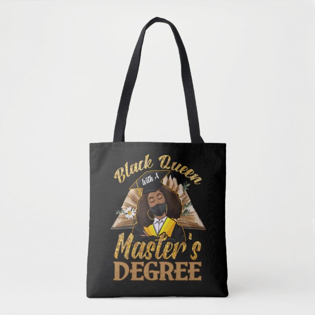 Bolsa Tote Rainha Negra Com Graduação De Mestrado (Frente)