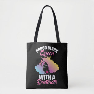 Bolsa Tote Rainha Negra Orgulhosa com Doutorado