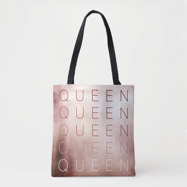 Bolsa Tote Rainha Shimmer Rosa Dourada (Frente)