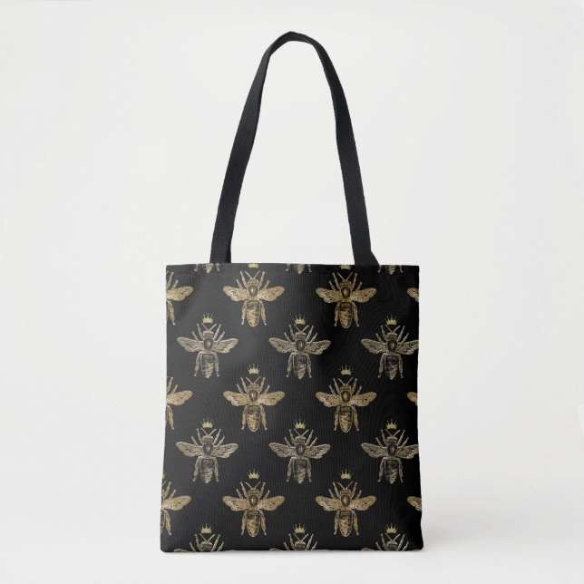 Bolsa Tote Rainhas Douradas Abelhas de Preto (Frente)