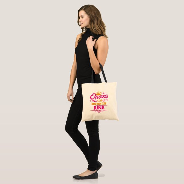 Bolsa Tote Rainhas Nascem Em Junho Falso Brilho De Aniversári (Frente (modelo))