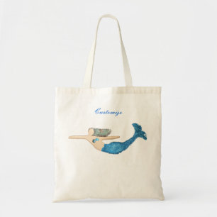 Bolsa Tote Raio Azul Sereia Nadando Trovão_Cove