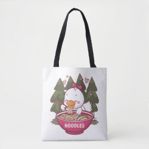 Bolsa Tote Raio-comedor de pato Kawaii