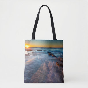 Bolsa Tote Raios de sol iluminam o Oceano Pacífico