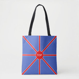 Bolsa Tote Raios de sol nascente vermelhos no azul