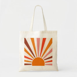 Bolsa Tote Raios do Sol Retrospectivo Laranja Vermelho Amarel