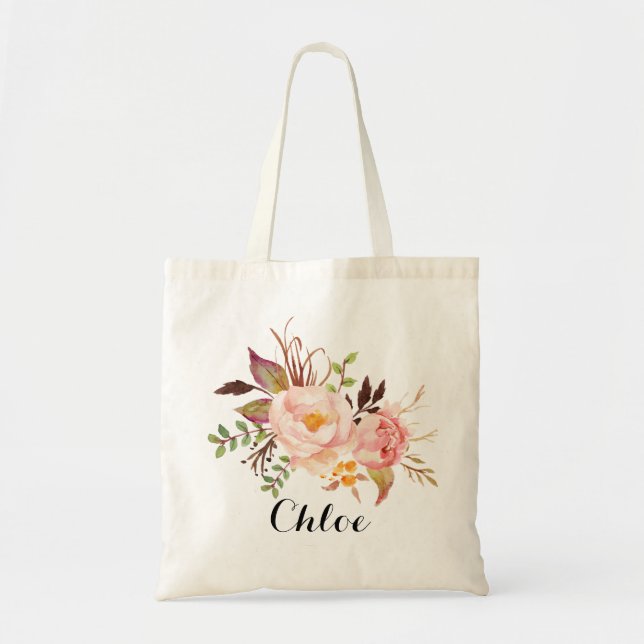 Bolsa Tote Raiz Floral Rustic Personalizada (Frente)