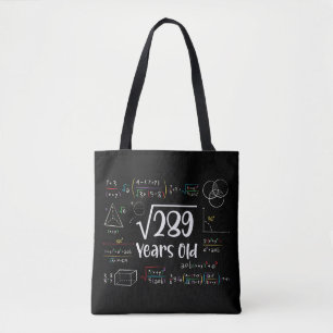 Bolsa Tote Raiz Quadrada de 289 17º Aniversário 17 Anos