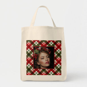 Bolsa Tote Raiz Vermelho e Azul Colagem de Fotos Russo