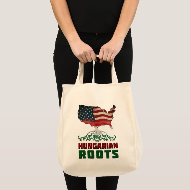 Bolsa Tote Raízes Húngaras Americanas, Hungria (Frente (produto))