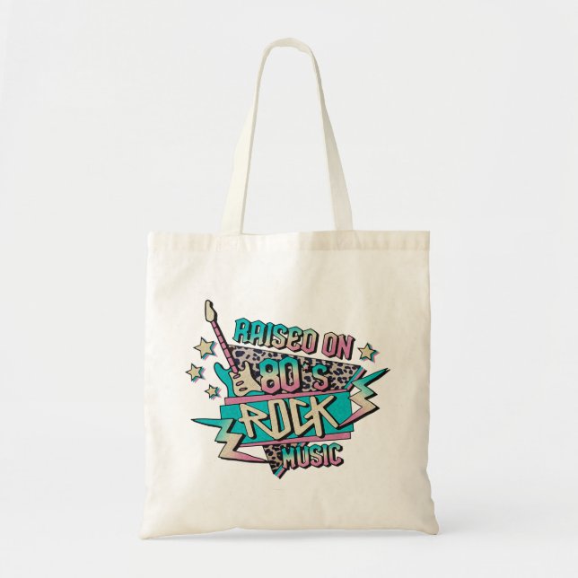 Bolsa Tote Raízes na Rock dos anos 80 (Frente)