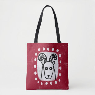 Bolsa Tote Ram Ovino Engraçado No Saco Vermelho