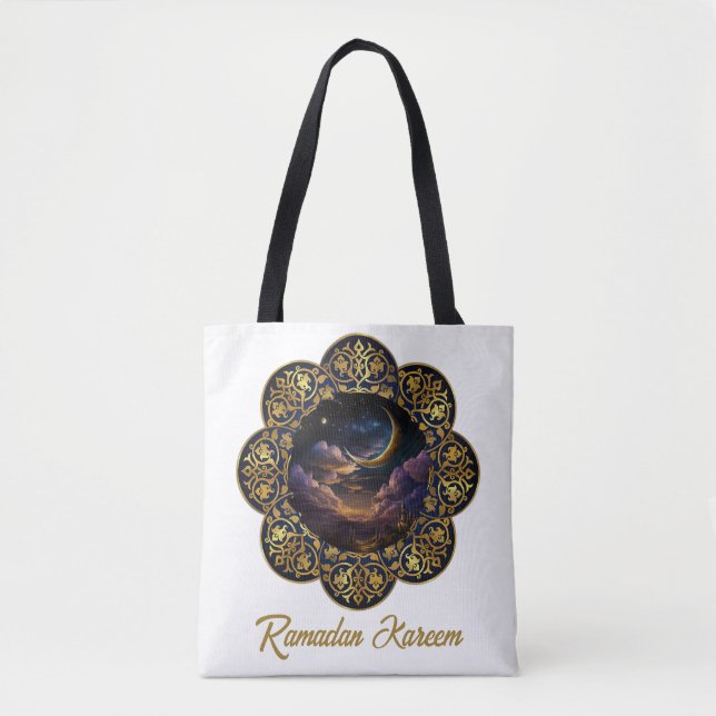 BOLSA TOTE RAMADAN KAREEM MUBARAK 2024 EID MUBARAK (Frente)