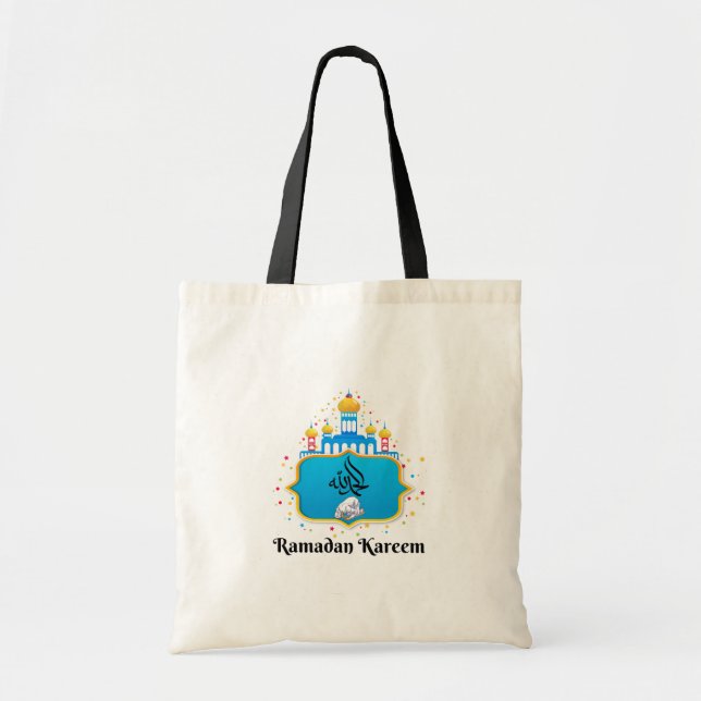 Bolsa Tote Ramadan Karemm Em Árabe E Eid Mubarak (Frente)
