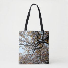 Bolsa Tote Ramais, com folhas de laranja e neve