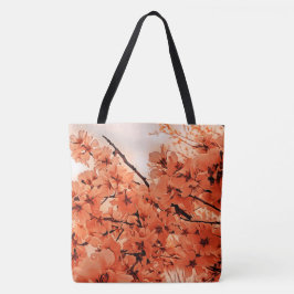 Bolsa Tote Ramais De Cereja Ornamentais Laranja Estilizado