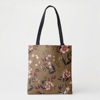 Bolsa Tote Ramal de flores cor-de-rosa, composição de abstrat