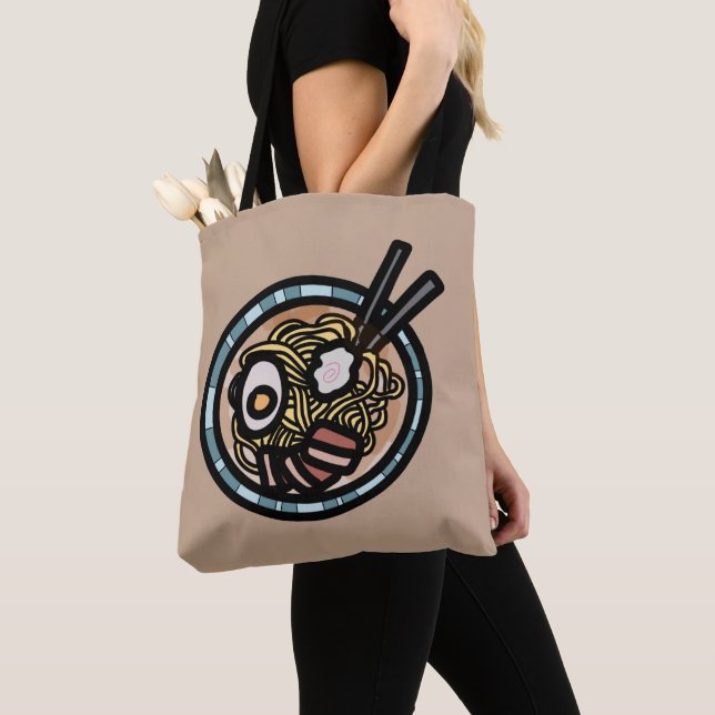 Bolsa Tote Ramen ama japonês fofo (Close Up)