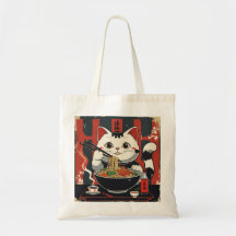 Ramen Cat Delight Tote Bag - Puramente Noodle
