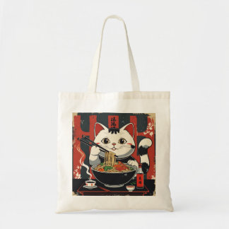 Bolsa Tote Ramen Cat Delight Tote Bag - Puramente Noodle