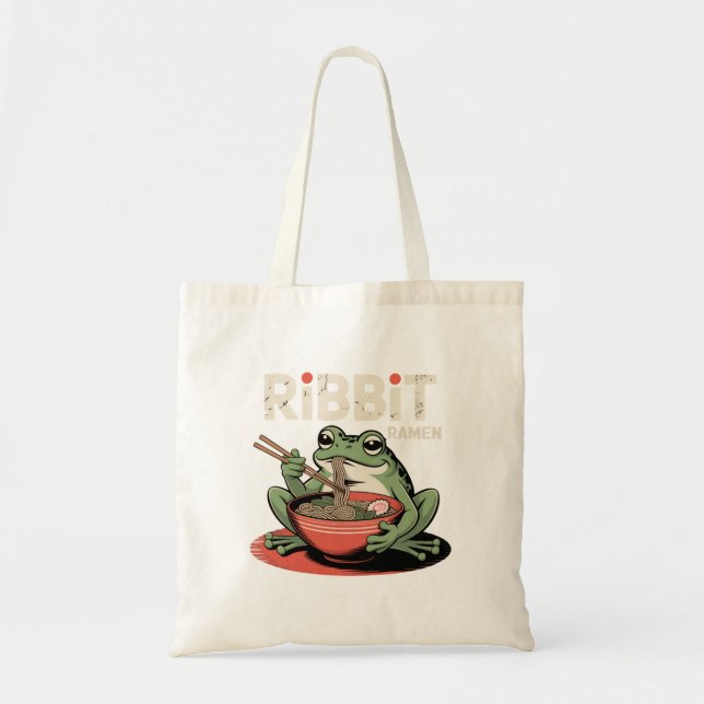 Bolsa Tote Ramen De Comida De sapo Engraçado Ramen De Bbit (Frente)