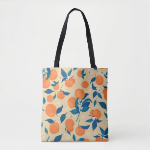 Bolsa Tote Ramificações de Laranjas: Padrão de Fundo bege
