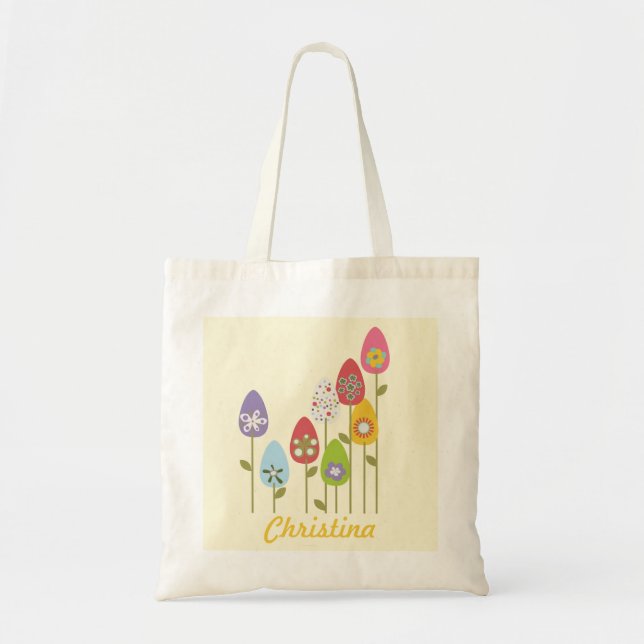 Bolsa Tote Ramificações Florais - Banheiras de Ovos de Páscoa (Frente)