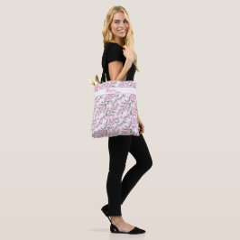 Bolsa Tote Ramo de flor de cerejeira, design feminino rosa