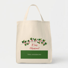 Bolsa Tote Ramo De Frutas Aquarela Vermelha E Verde Personali