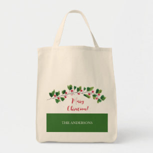 Bolsa Tote Ramo De Frutas Aquarela Vermelha E Verde Personali