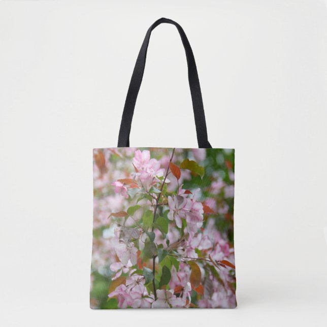 Bolsa Tote Ramo delicado com flores de macieira (Frente)