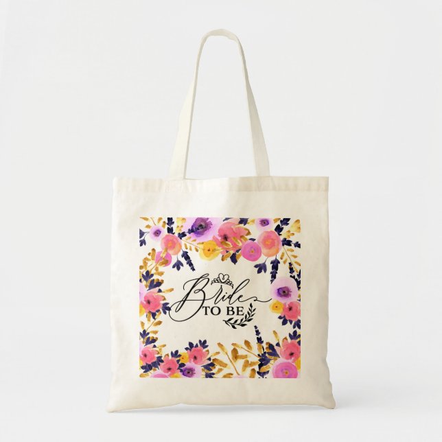 Bolsa Tote Ramo Floral - Noiva Para Ser (Frente)