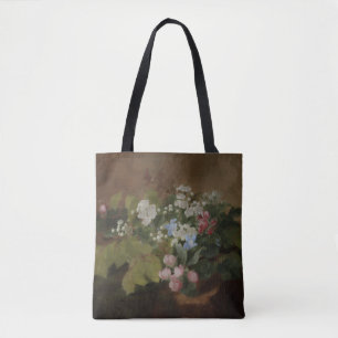 Bolsa Tote Ramos Floridos em um Toco de Árvore
