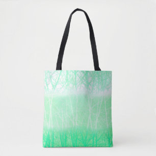 Bolsa Tote Ramos Geados Nebulosos Verde Hortelã