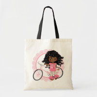 Rapariga Bicicleta Afro-Americana - Branca Rosa