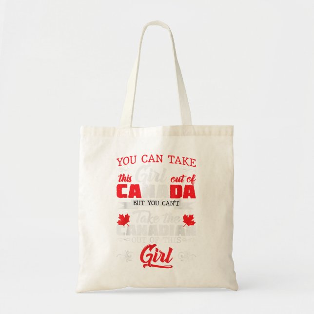 Bolsa Tote Rapariga canadense de raízes canadenses orgulhosas (Frente)