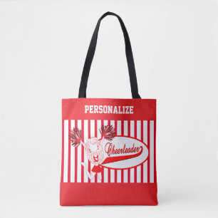 Bolsa Tote Rapariga Cheerleader Red and White Stripe