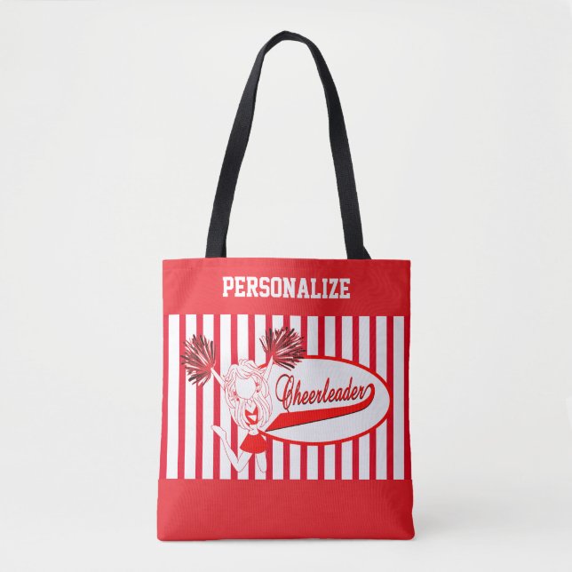 Bolsa Tote Rapariga Cheerleader Red and White Stripe (Frente)