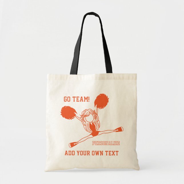 Bolsa Tote Rapariga de Cheerleader de Aplausos Laranja (Frente)