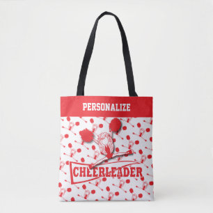Bolsa Tote Rapariga do Cheerleader Vermelho - Por todo o Impr