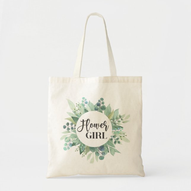 Bolsa Tote Rapariga Eucalyptus Greenery Casamento Tote Bag (Frente)