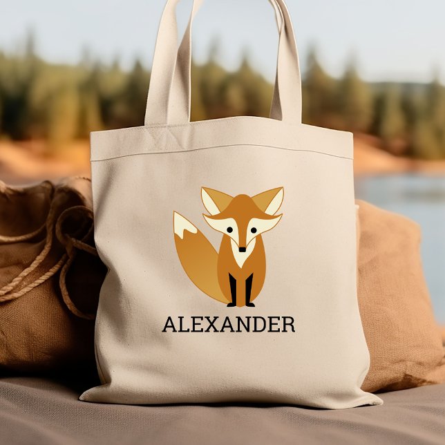 Bolsa Tote Rapariga Fox Personalizada para Crianças (Criador carregado)