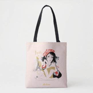 Bolsa Tote Rapariga Personalizada de Moda Paris - Saco de Tot