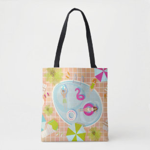 Bolsa Tote Raparigas Bikini e caras jogando piscina de nataçã
