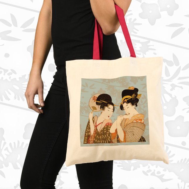 Bolsa Tote Raparigas Geisha Japonesas Vintage em Kimonos (Criador carregado)